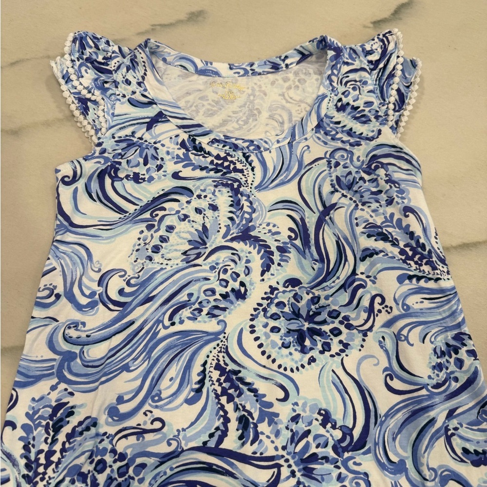 Lilly Pulitzer Dress Size XXS Blue White Cotton - Picture 2 of 5